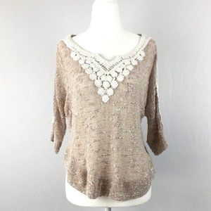 Anthropologie Meadow Rue tan blouse Sz S